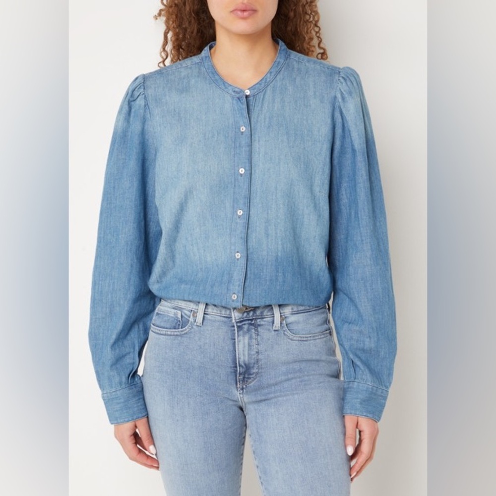 NYDJ Crown Blouse Chambray Long Sleeve